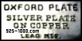Oxford Plate, Silverplate on Copper, lead mts