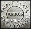 RB&Co, triple plate, Shelton CT