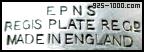 Regis Plate, EPNS, Reg'd