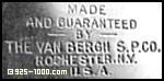 Made & Guaranteed by the Van Bergh S.P. Co., Rochester NY, USA