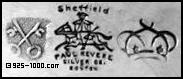 crossed keys, horse rider, crown, sheffield, Paul Revere Siver Co, Boston
