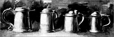 PLATE I. - AMERICAN AND ENGLISH TANKARDS