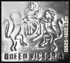 Queen Victoria, lions, shield